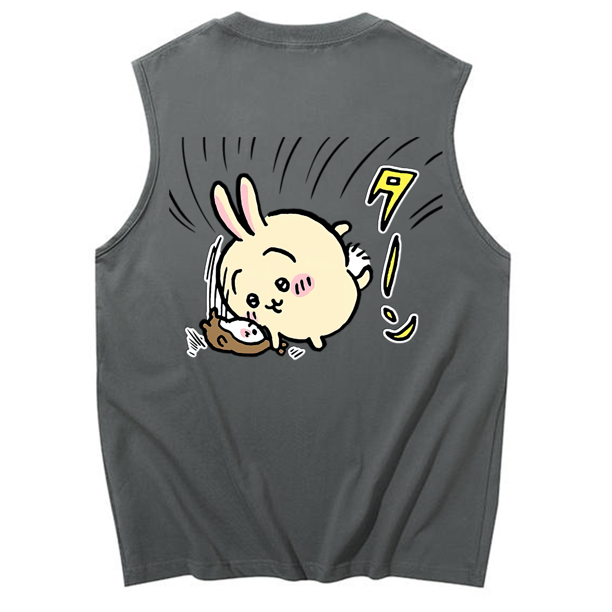 （画像用） ちいかわ うさぎ Chii-kawa usagi コットン100％タンクトップ（背面プリント）